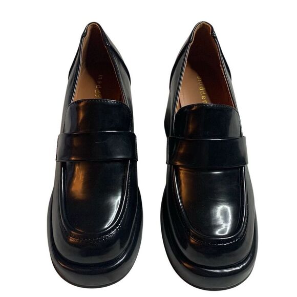 Madden Girl Shoes - Madden Girl Women's Black Loafers Delphine Slip On Square Toe